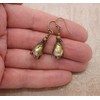 Earrings with Brass Flowers and Cream Manmade Crystal Simulated Pearls