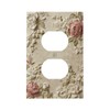 TebuTeak Decorative Outlet Covers Rustic Pink Rose Flower Green Leaf