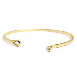 by you Inspirational Soul Sisters Message Engraved Thin Cuff Bangle Hook Bracelet (Soul Sisters-Gold, Brass)
