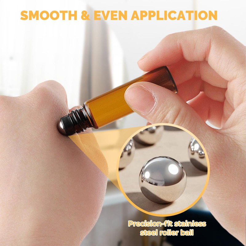 FunnAura 30 Pcs Roller Ball Bottles for Essential Oils Set,