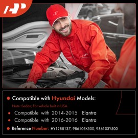 A-Premium Windshield Washer Reservoir Tank Assembly Compatible with Hyundai Elantra 2014 2015 2016 - with Cap & Washer Pump & Hose & Filler Neck & Bracket