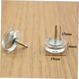 LALAFINA 20PCS Non Skid Clear Plastic Furniture Leg Pads Thickened Durable Floor Protectors with Pins for Chairs Tables Noise Reducing Scratch Prevention for Floors