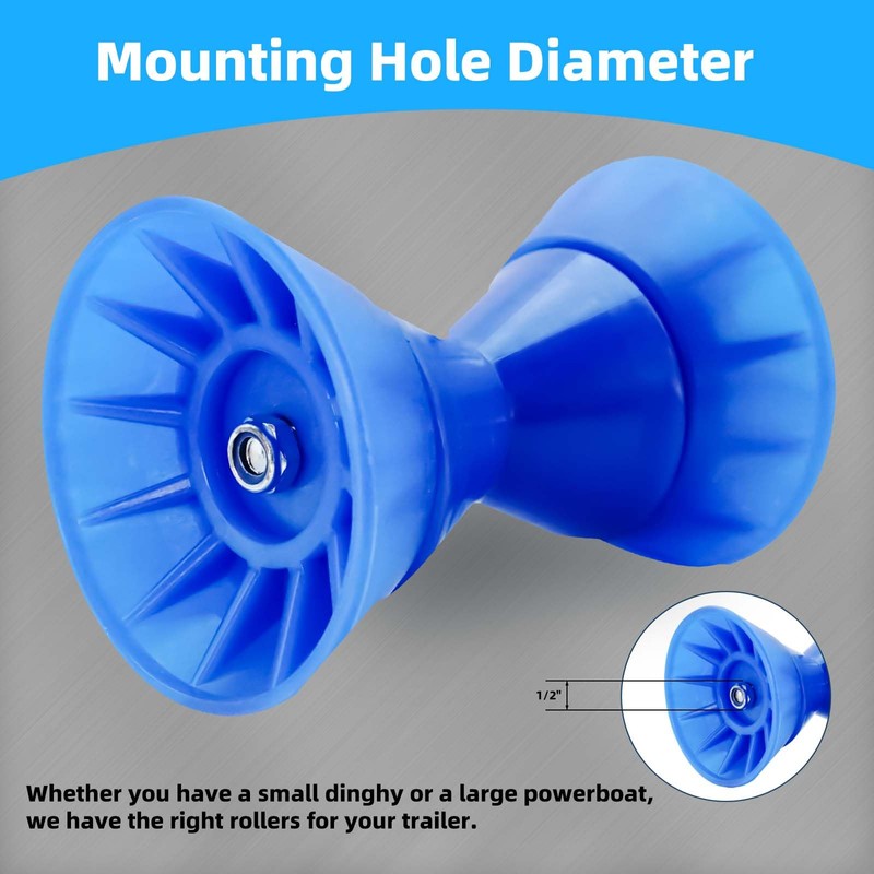 JFATXTT 3" Boat Trailer Roller Bow Stop with 1/2" Shaft