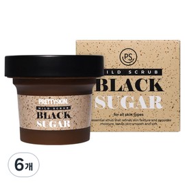 Pretty Skin Mild Black Sugar Scrub, 100g, 6 pieces / 프리티스킨 마일드 블랙슈가 스크럽, 100g, 6개