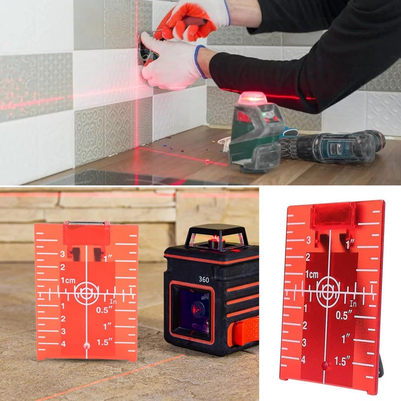 Red Laser Target, Laser Target with Reflectors, for Improving Laser