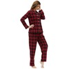 MoFiz Women's Long Sleeve Cotton Warm Checked Sleepwear Pyjamas Suit