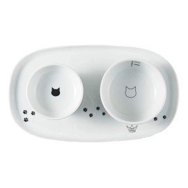Necoichi Raised Cat Bowl Dining Tray (Bowl Set with Dining Tray)
