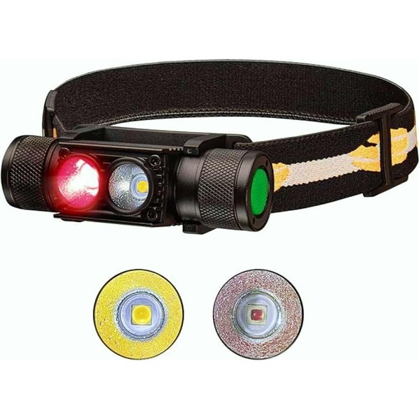 weneasker Led Kopflampe mit Rotlicht, Wiederaufladbare stirnlampe D25LR Super helles