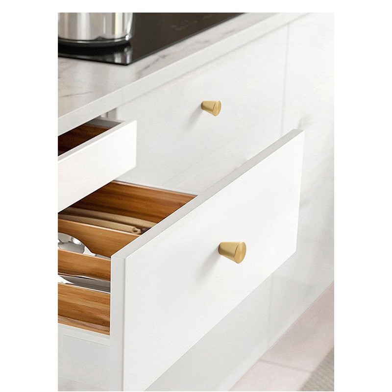 Beilala Gold Cupboard Handles Knobs Modern, 6 Pack Kitchen Cabinet