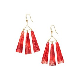 Kendra Scott Layton Statement Earrings Gold/Red Oyster One Size