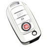 Stylec Remote Key Case Cover compatible with Fiat (White Silver)