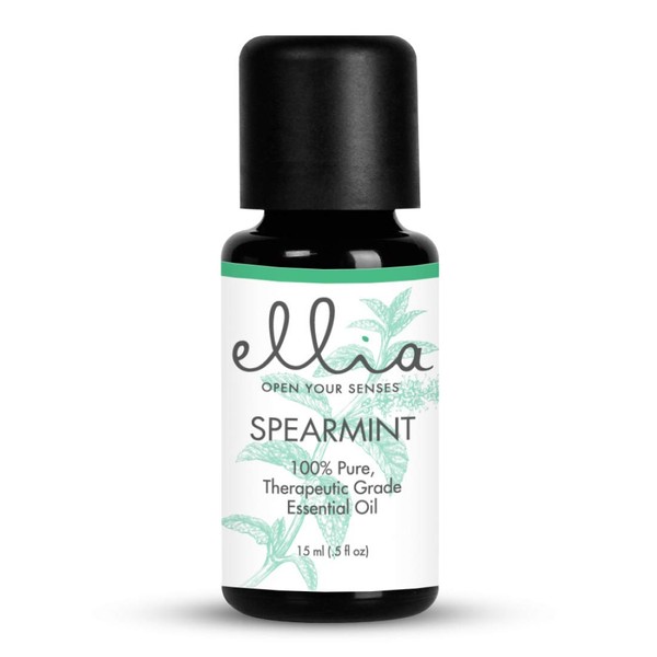 Ellia Spearmint Essential Oil, 15 mL Bottle, Clear