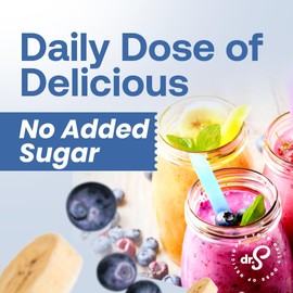 Dr. Smoothie 100% Crushed Blueberry Banana – No Added Sugar, Made with Real Fruits/Fruit Juice – Vegan, No Artificial Colors or Flavors – Ripe Blueberries & Creamy Banana – 46 oz Bottle
