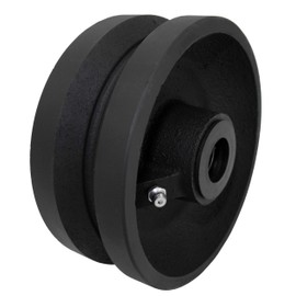 CasterHQ 4" X 2" V Groove Wheel 600 LBS Capacity Replacement Wheel Commercial/Industrial Application Includes 3/4" Roller Bearing with 1/2" ID Spanner Bushing Bore 1/2"