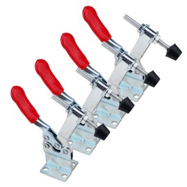 IMAGINE 4Pcs Hand Tool Toggle Clamp 201B 198lbs Antislip Red Horizontal Clamp Quick Release Tool (201-BHB Heightened Clamp)