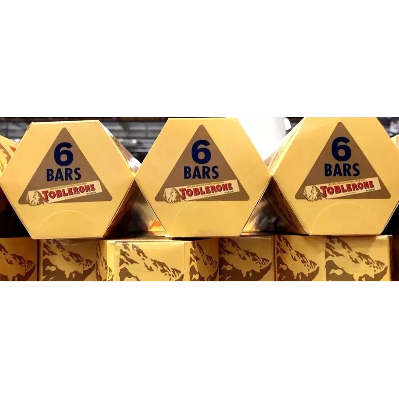 TOBLERONE Swiss Milk Chocolate Honey Almond Nougat 18 Bars 3.52