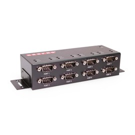 Industrial 8-Port USB to Serial Adapter DB9 RS-232 with FTDI Chipset, RX/TX LED Indicators, DIN Rail Mount Bracket, & Surface Mounting Brackets Windows 11, 10, 8, 7 OS Support USB-A Cable Included