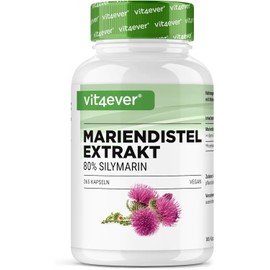 Milk Thistle Extract 365 Capsules with 500 mg Each - 80% Silymarin Content - 12 Month Supply - High Dose - Vegan - Premium Quality
