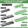 Blulu 8 Pack Magnetic Socket Organizer Set 1/4", 3/8", 1/2"