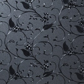 Niviy Static Cling 100% UV Blocking Non-Adhesive Window Film Frosted Glass Film Bathroom Door Glass Decoration Window Film Privacy Covering (Black, 11.8"x 78.7")