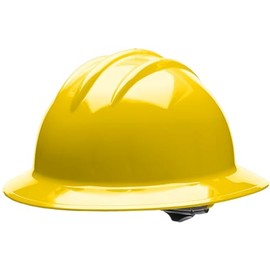Bullard 3-Rib C34 Full Brim Safety Hard Hat with Spacious Shell, 6-Point Ratchet Suspension, and Cotton Brow Pad