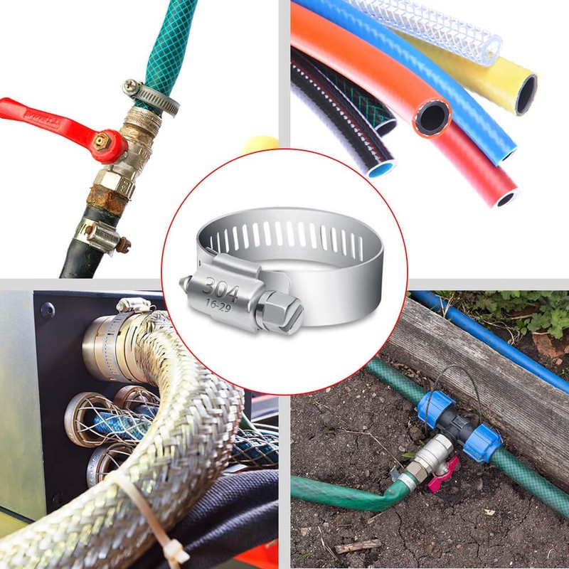 Selizo 40Pcs Hose Clamp Including 7 Sizes Adjustable Pipe Tube