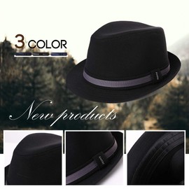 Comhats Mens Trilby Fedora Hats Jazz Cap Homburg Derby Party Hat for All Seasons Dark Grey Large 59-60CM L