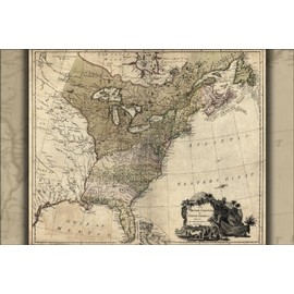 24"x36" Gallery Poster, map of British Colonies in North America 1777