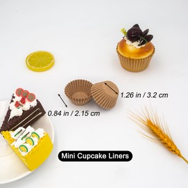 Bakexcel Mini Cupcake Liners, Premium Greaseproof Paper Baking Cups, 320-Count, Nature
