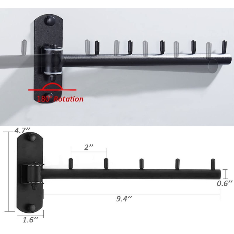 Clothes Hanger Rack Swing Arm, Folding Wall Mounted Clothes Hanger