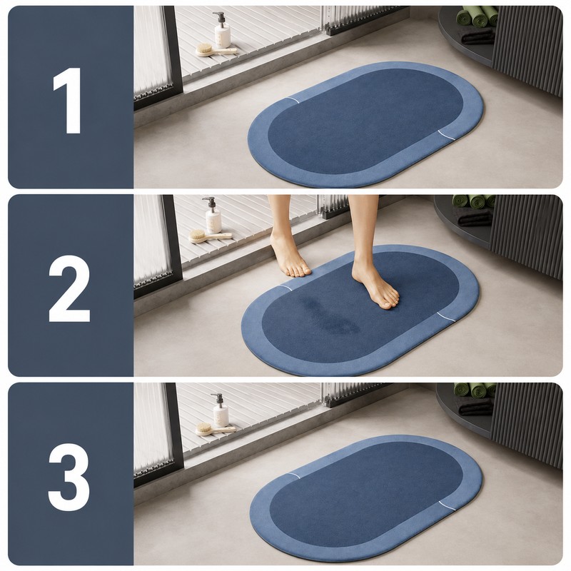 Bathroom Bath Mat for Shower and Entrance - Soft Absorbent
