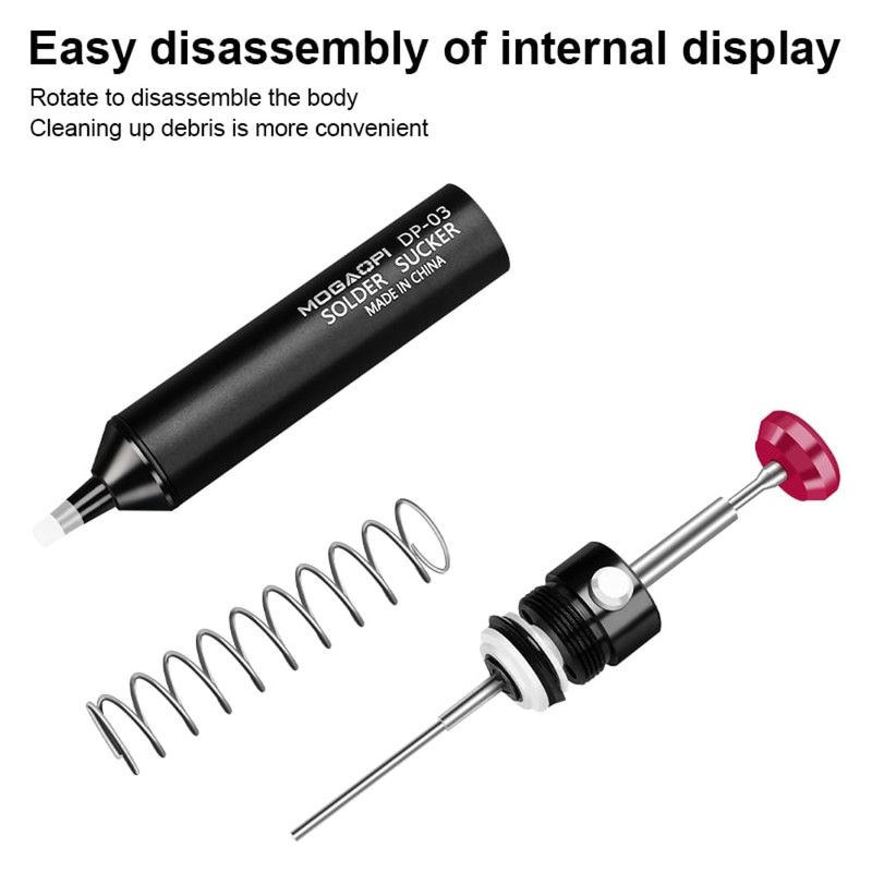 MOGAOPI Solder Sucker Desoldering Pump with Spare nozzle, Vacuum Pump