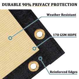 Shade&Beyond Privacy Screen Fence 8'x71' Sand Outdoor HDPE Mesh Panels Shade Net Cover for Deck,Balcony,Backyard,Patio with Zip Ties,Customized Avaliable,FR06