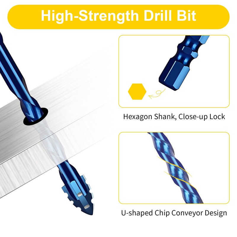 Upgraded 8 Pcs Serrated Masonry Drill Bit Set, 6-14mm (1/4