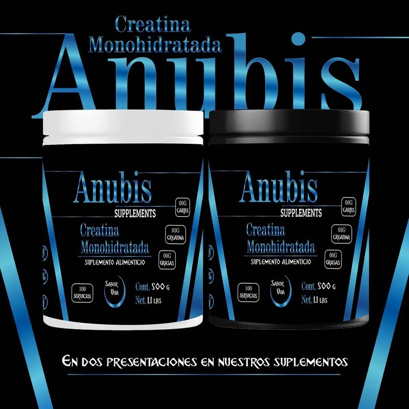 Creatina Monohidratada 500gm Anubis En Polvo Varios Sabores