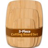 Bamboo Cutting Board Set of 3 - Reversible Wooden Cutting
