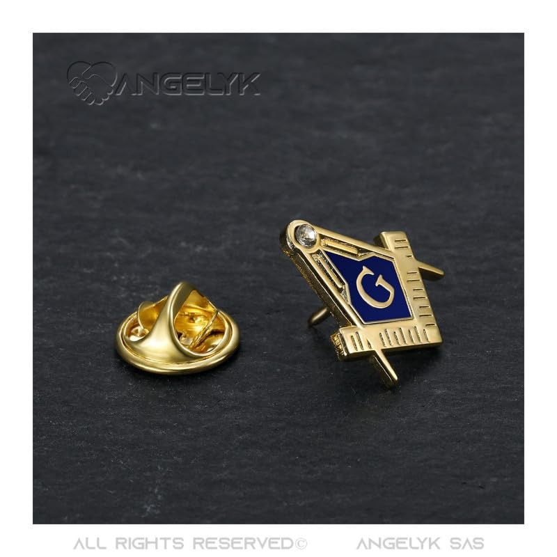 BOBIJOO Jewelry - Pins G Angle and Compass Buttonhole Masonic