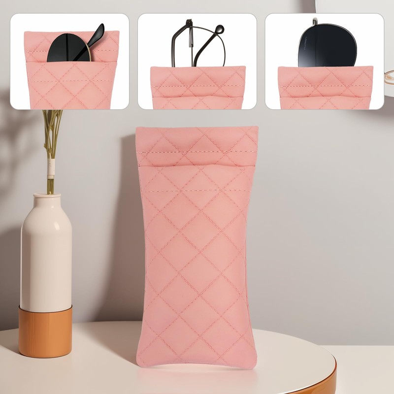 ANLIOTO 2 Pcs Double Glasses Case, PU Leather Double Eyeglass