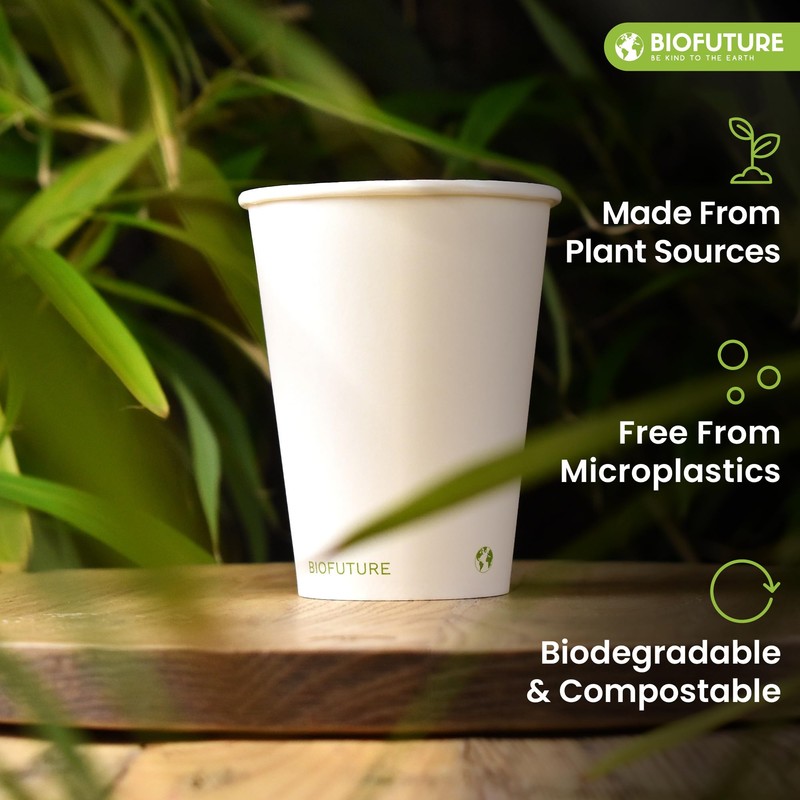 BIOFUTURE Biodegradable Party Cups, Eco-Friendly Disposable Paper Cups for Parties