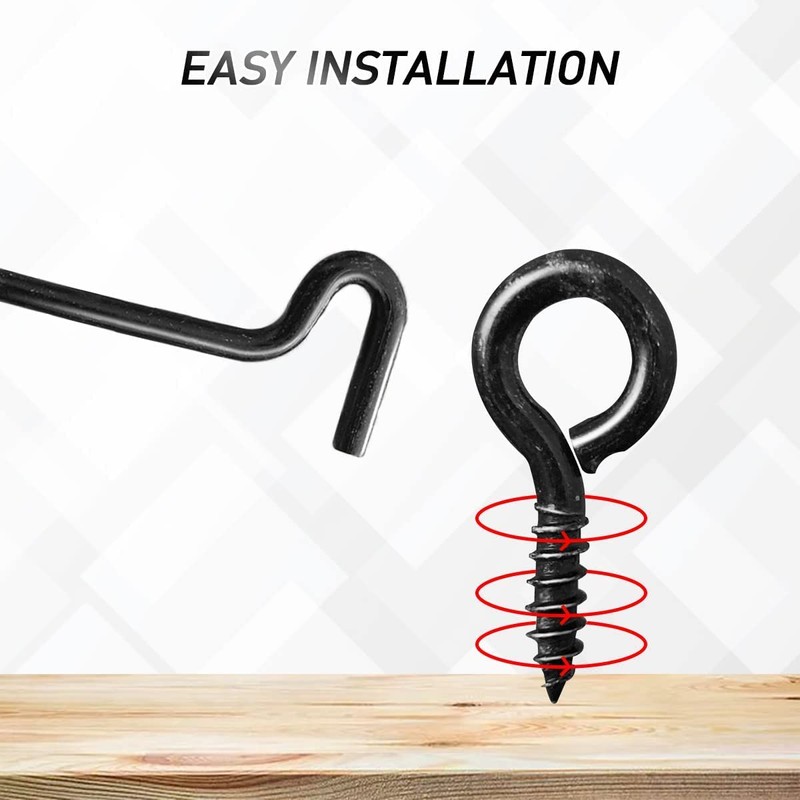 TERF® High Quality Cabin Hook and Eye Black 75mm (3