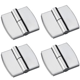 4pcs Public Toilet Stainless Steel Hinge,Self Closing Restroom Partition Door Hinge,Partition Door Hardware Connection Accessories,for Shopping malls,Hotels, Bathroom (Silver,Right Side Hinge)