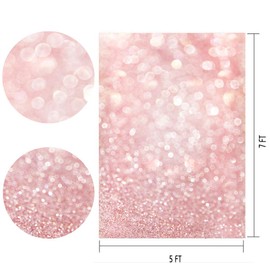 LYWYGG 5X7FT Pink Backdrop Pink Sparkling Bokeh Background Vinyl Backdrops Children's Photography Props Photo Backdrop Baby Shower Photo Studio Backdrop Birthday Party Backdrop CP-126