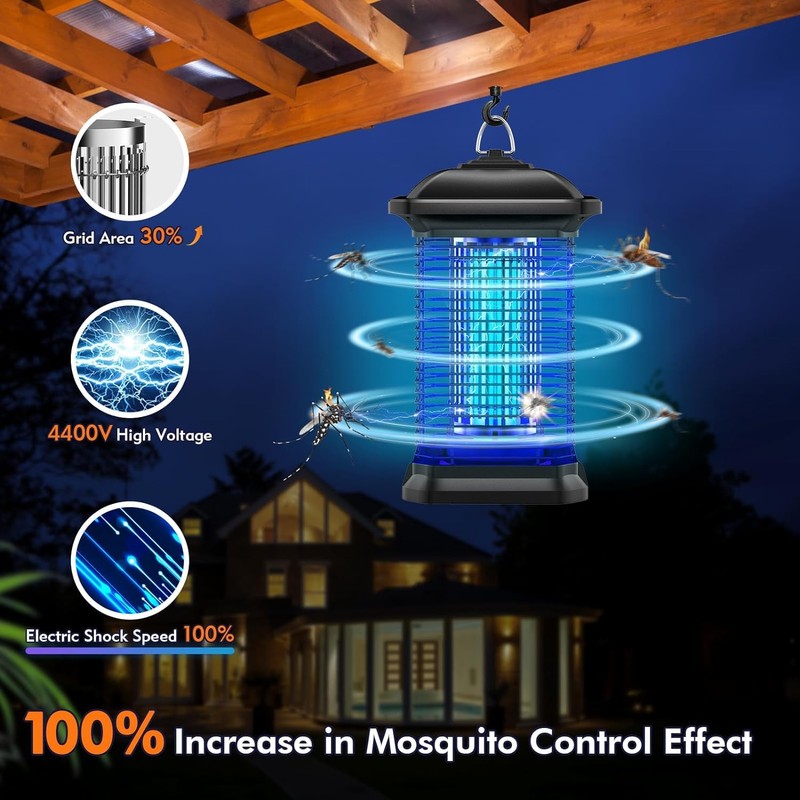 Bug Zapper Large Coverage 1/2 Acre, Weatherproof, Light Sensor, Mosquito