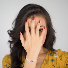 Cooluckday Heishi Surfer Bracelets for Women Vsco Boho Beaded Bracelet Friendship Polymer Clay Rainbow Bracelet Stack Vinyl Disc Stackable Bracelet, created alexandrite