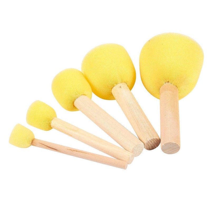 Yoogeer 30Pcs Round Paint Foam Sponge Brush Kids Painting Tools