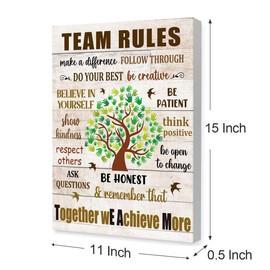 OTINGQD Team Rules Wall Decor,Inspirational Office Wall Art,Team Office Wall Decor,Teamwork Motivational Canvas Wall Art for Office