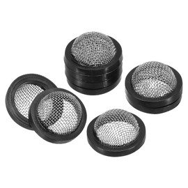 PATIKIL Rubber Flat Washers 24mm OD 17mm ID 3mm Thickness with Stainless Steel Inlet Filter, 9 Pack Gasket for Faucet Pipe Water Hose