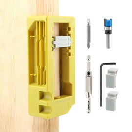 Door Hinge Jig, Door Hinge Router Template Fit 3”to 5” Length and 1/4” Or 5/8” Thickness, Doo r Hing e Installation Kit Doo r Hing e Slotting Mortiser Tool(Color:Green)
