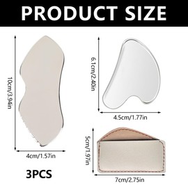 Stainless Steel Gua Sha Tool 2Pcs Set - Heart Shaped Facial & Body Massage Tool for Skin Glowing, Spa-Quality Sculpting Kit with Metal Comb, Face Neck Care Essentials