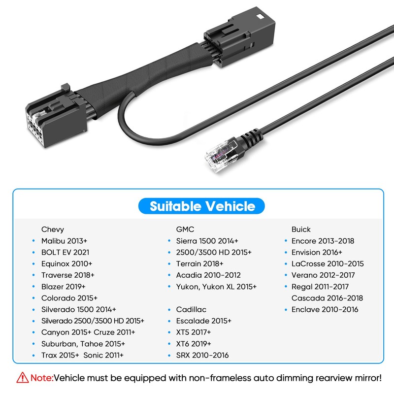 Radar Detector Power Adapter RJ11 Plug (10P Type D) Compatible
